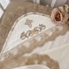 Велика махрова крижма куточок Світлинка молочна + кавове мереживо для хрещення новонароджених