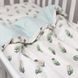 Сменный постельный комплект в кроватку для новорожденных Перо мята, 90х110 см