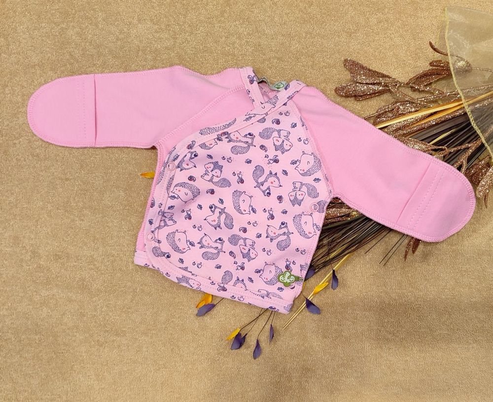 Комплект Ежики розовые три предмета для новорожденных, купить по лучшей цене 385 грн