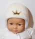 Утеплена шапочка з плюшу ЗОЛОТА КОРОНА для новонароджених