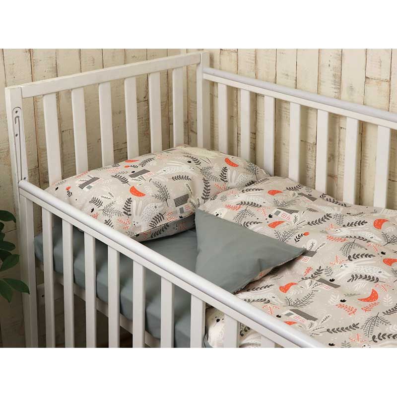 Змінний постільний комплект Зайченя в ліжечко для новонароджених