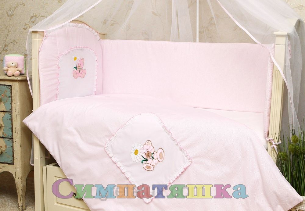 Дитячий спальний комплект в ліжечко ВЕДМЕДИК 8 предметів, без балдахіна