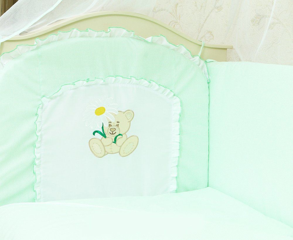Детский спальный комплект в кроватку МИШКА 8 предметов, без балдахина