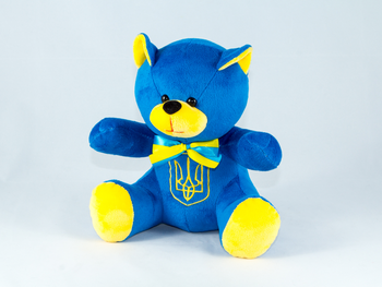 М'яка іграшка Ведмедик Український блакитний, Синій, М'які іграшки ВЕДМЕДІ, до 60 см