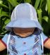 Детская панамка бело - голубая клеточка, обхват головы 50 см, Текстиль