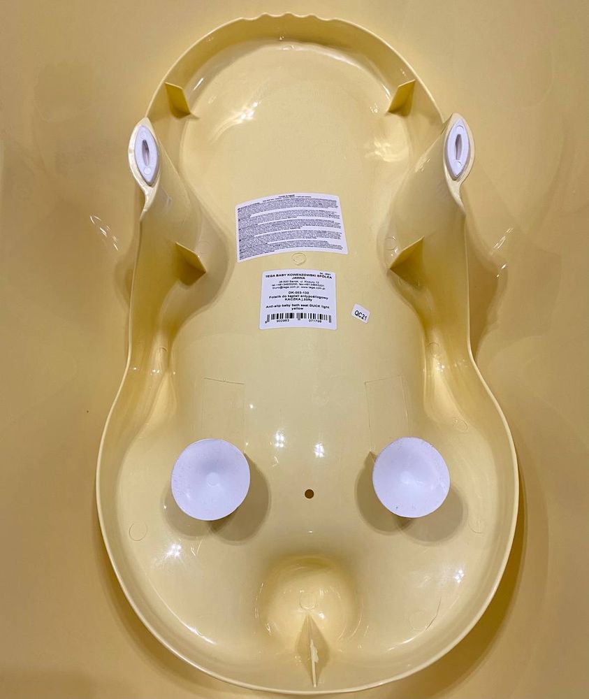 Набор для купания новорожденного ванночка Уточка 86см желтая + горка, Жёлтый