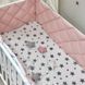 Стеганая защита из 4 частей в кроватку новорожденным пудра/белый, бортики без постели