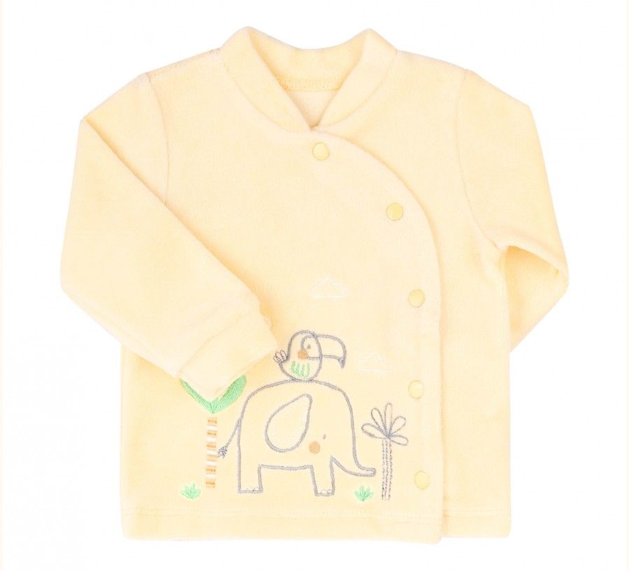 Велюровый комплект Обнимашки для новорожденных желто-серый, купить по лучшей цене 1 285 грн