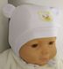 Утепленная велюровая шапочка УМКА для малышей белая, обхват головы 38 см, Велюр, Шапка