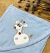 Уголок - полотенце для новорожденного Жирафик голубой, Голубой, Махра