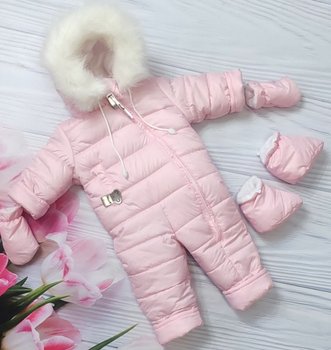 Дитячий зимовий комбінезон на овчині для малюків Style рожевий