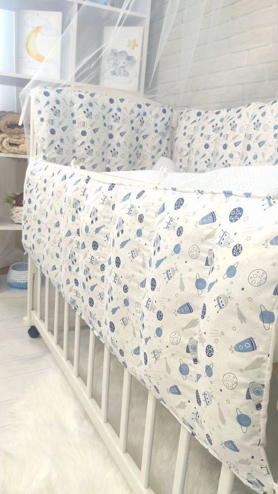 Комплект в кроватку для новорожденного Космо, с балдахином