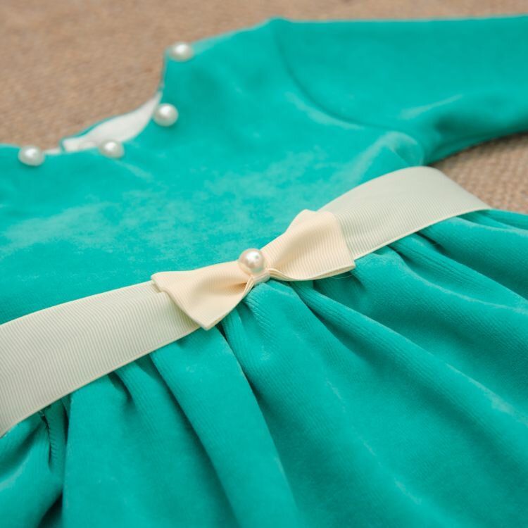 Велюровое платье Намистинка для малышки ментол