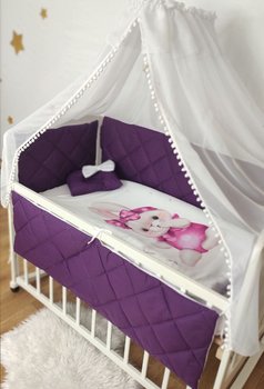 Дитячий постільний комплект у ліжечко для новонароджених зі стьобаними бортиками на всі 4 сторони ліжечка Бантик