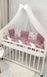 Спальный комплект в кроватку для новорожденных с балдахином и бортиками Вязка Пике Птички