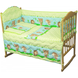 Защита + детская постель СЧАСТЛИВЫЕ ДРУЗЬЯ салатовый, бортики без постели