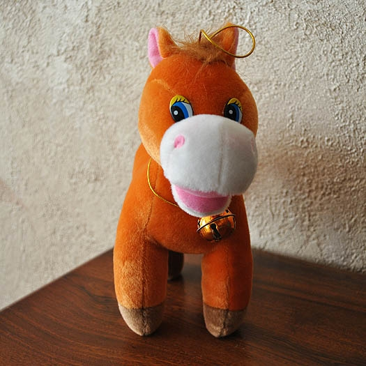 Іграшка Конячка помаранчева маленька, Помаранчевий, М'які іграшки КОНЯЧКИ, до 60 см