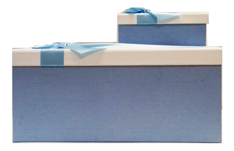 Подарочная коробка 10 шт голубой бант