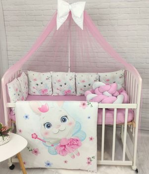 Дитячий постільний комплект для новонароджених з балдахіном Pink Bunny