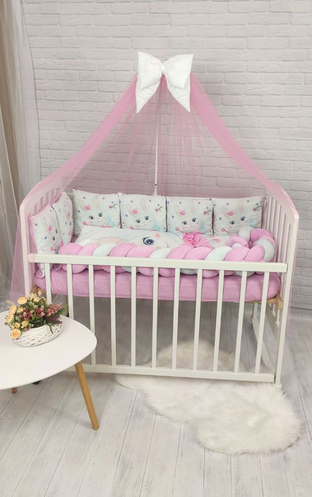 Детский спальный комплект с балдахином Pink Bunny