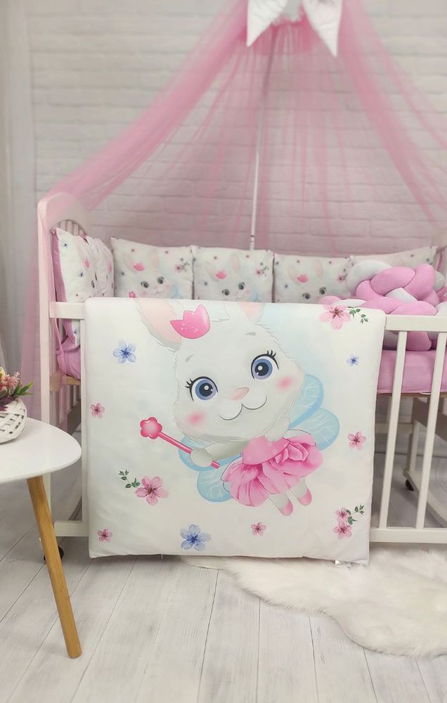 Дитячий спальний комплект з балдахіном Pink Bunny