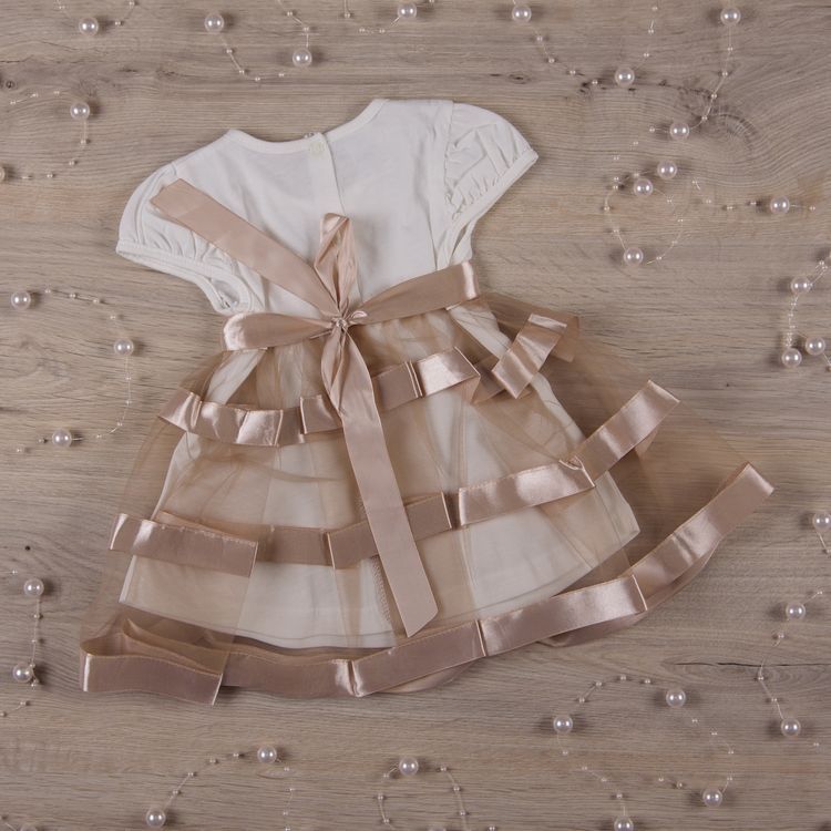 Літня святкова сукня з коротким рукавом для малюків Маленька Леді біла