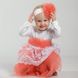 Нарядное платье Сяйво для новорожденной девочки персиковое