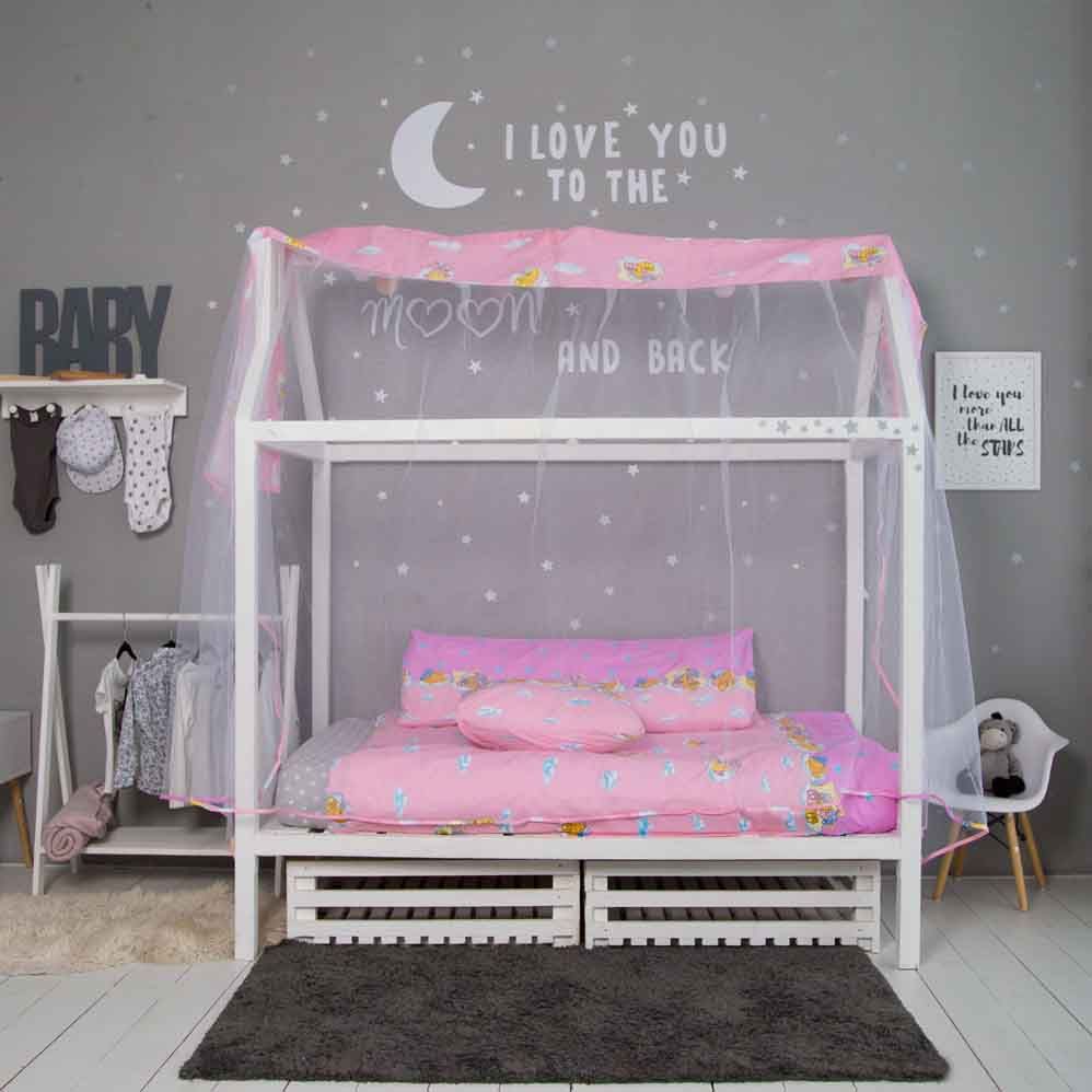 Сменная постель для новорожденных Мишка розовый фото, цена, описание