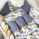Комплект в кроватку с бортиками и бортиками косой Lion cub Blue, с балдахином