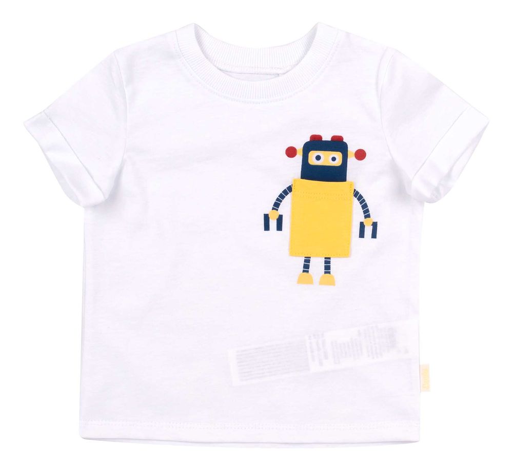 Літня футболка Робот для хлопчика супрем біла