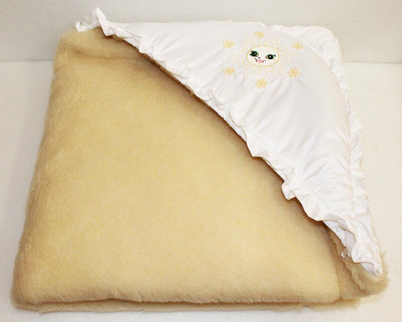 Конверт - одеяло на овчине Снежинки с капюшоном, Плащевка