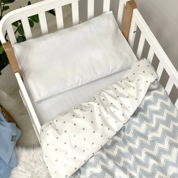 Змінний комплект постільної білизни у ліжечко для новонароджених блакитний зигзаг (підковдра, наволочка, простирадло)