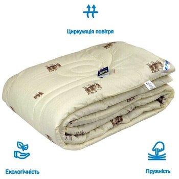 Шерстяное одеяло Комфорт плюс 02ШК+У Wool Sheep 140х205 см