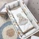 Комплект в кроватку для новорожденных с бортиками Барашки, с балдахином