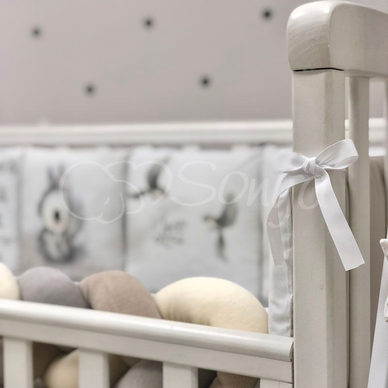 Защитные бортики в кроватку новорожденным Majestic, бортики без постели