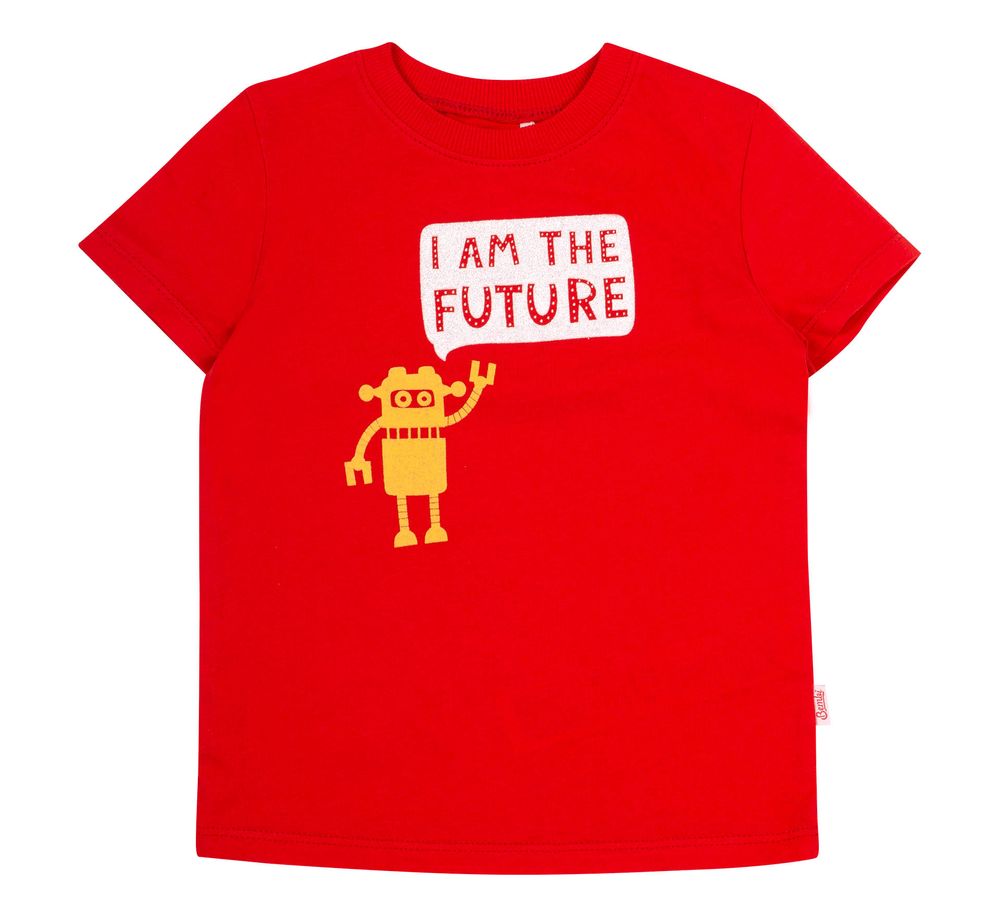 Летняя футболка I am the future супрем красный, 92, Супрем