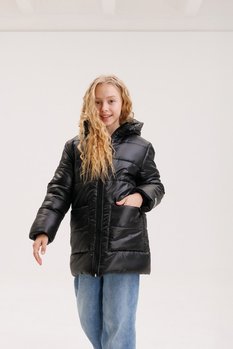 Дитяча зимова куртка Пуховик для дівчинки чорна