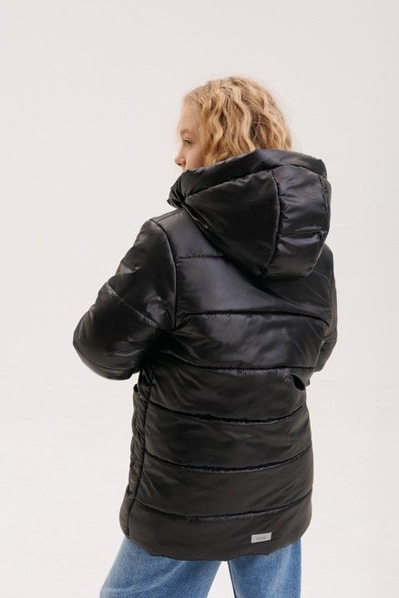 Дитяча зимова куртка Пуховик для дівчинки чорна, 104, Плащівка