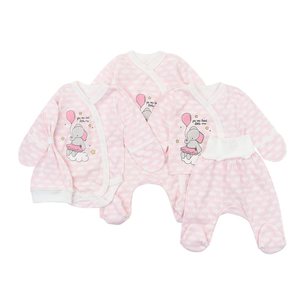 Комплект для новорожденных Слоник на облачке розовый, купить по лучшей цене 447 грн