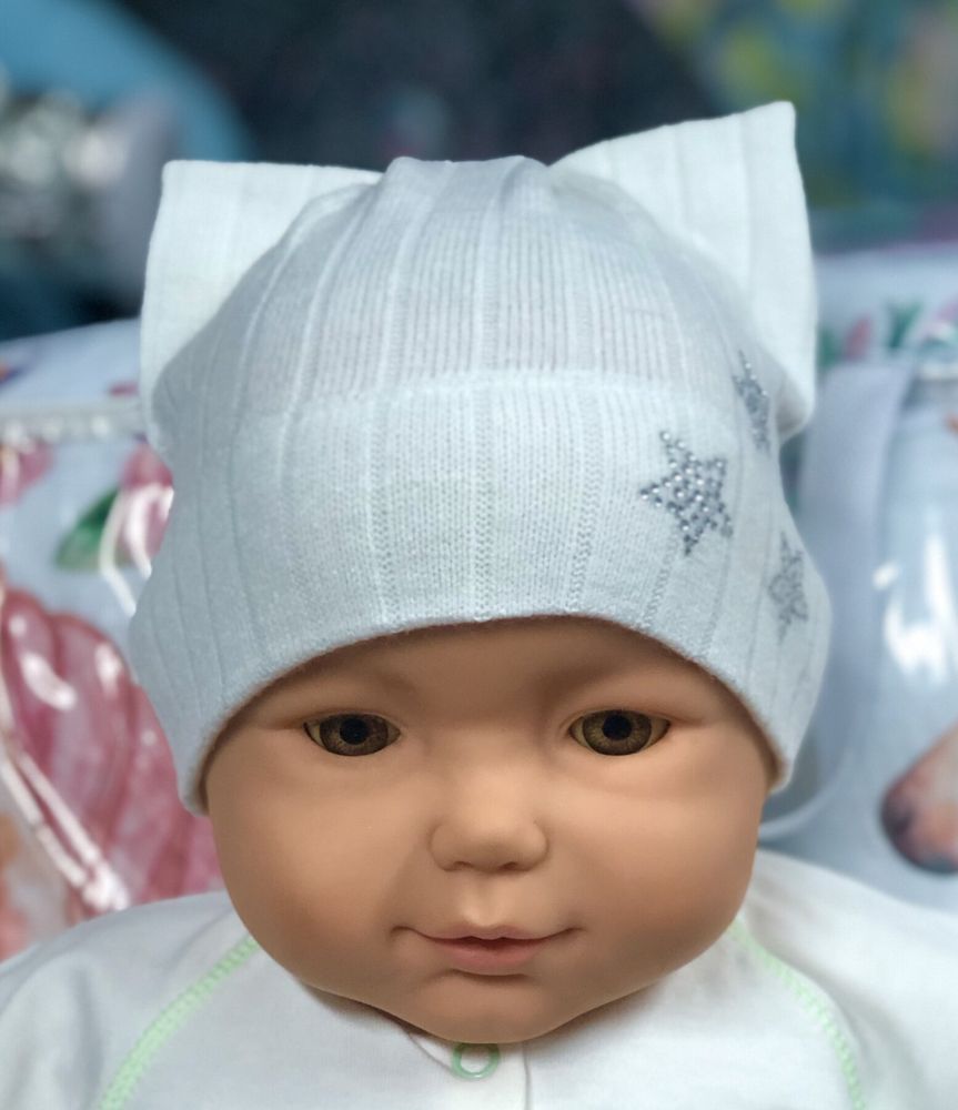 Демісезонна дитяча шапочка ЗІРКА молочна