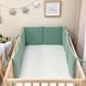 Муслиновая защита в кроватку для новорожденных Шалфей, бортики без постели