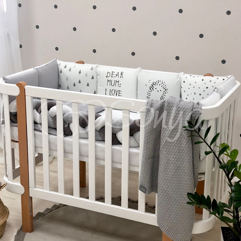 Защитные бортики в кроватку новорожденным Hedgehog, бортики без постели