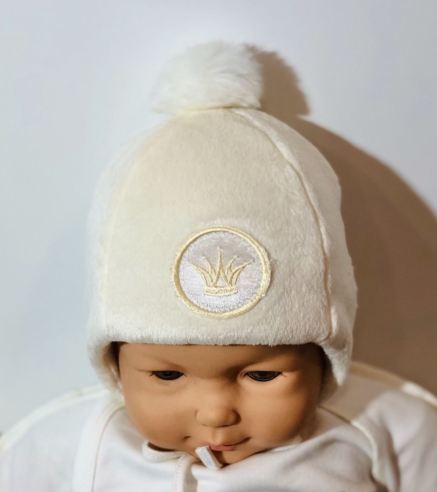 Теплая плюшевая шапочка Мечта Корона для новорожденных
