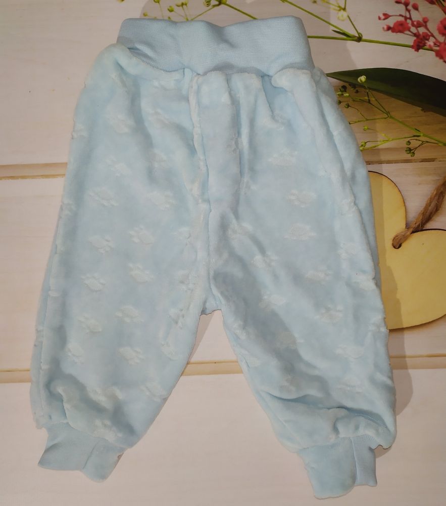Весенние штанишки для малышей Лапки голубые