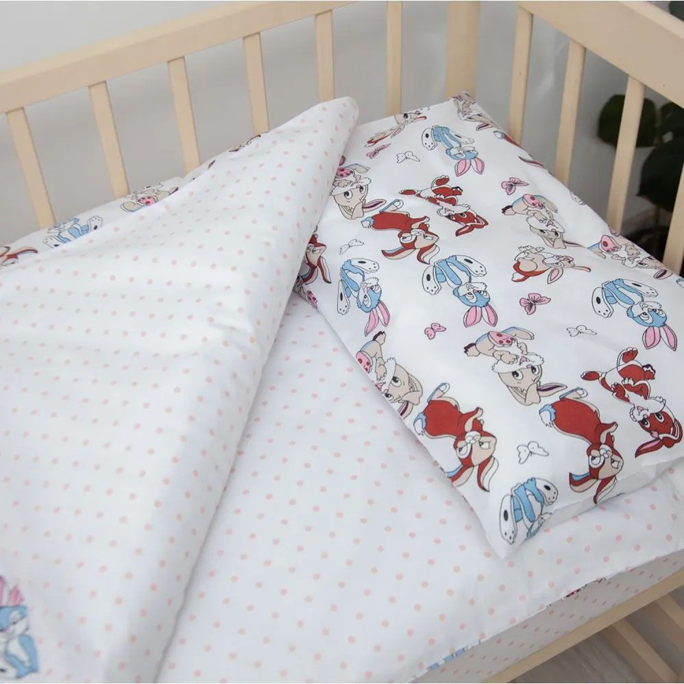Сменная постель для новорожденных Милые зайчики (розовый) фото, цена, описание