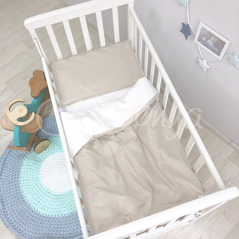 Змінний постільний комплект у ліжечко для новонароджених капучино фото, ціна, опис