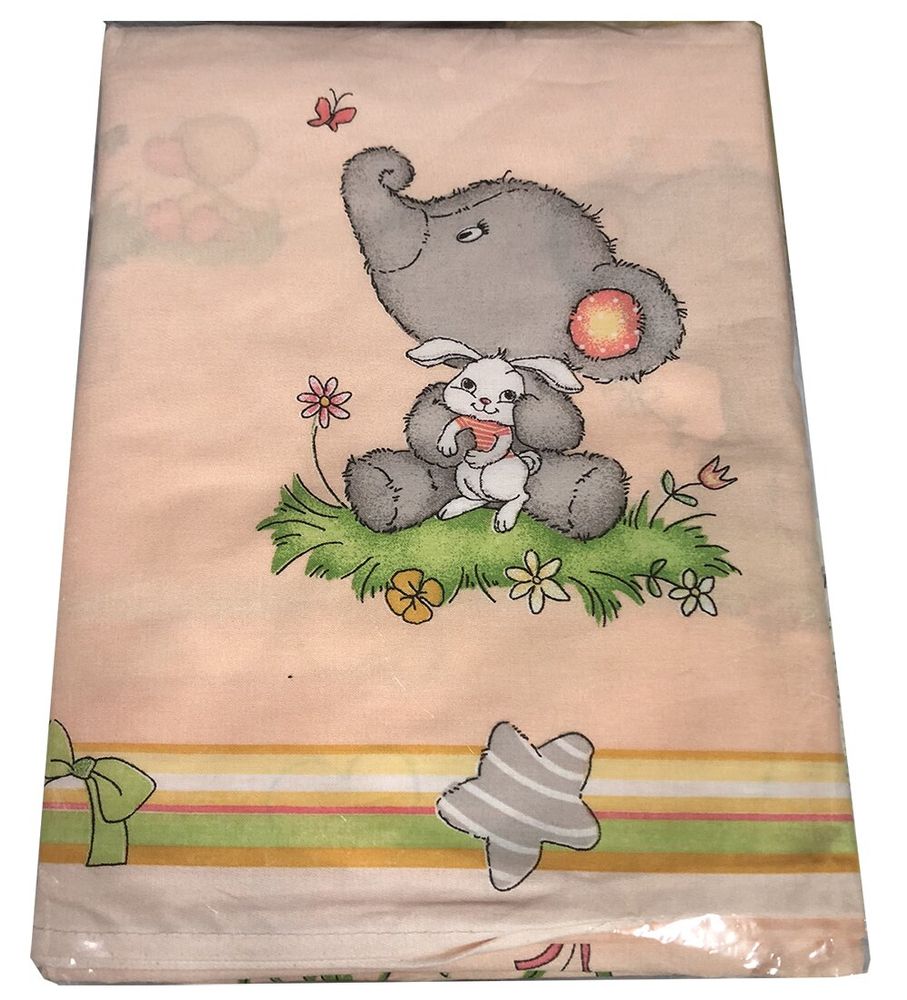 Детский сменный постельный комплект СЛОНИК персиковый фото, цена, описание