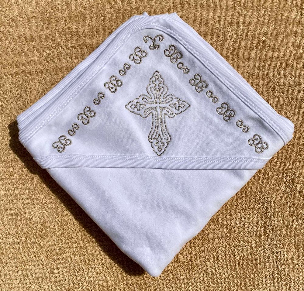 Набор на Крестины - крыжма + крестильная сорочка интерлок, 68, Интерлок