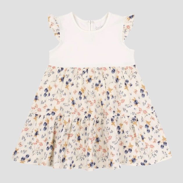 Платье Бабочки и Лето для новорожденной девочки  муслин + супрем