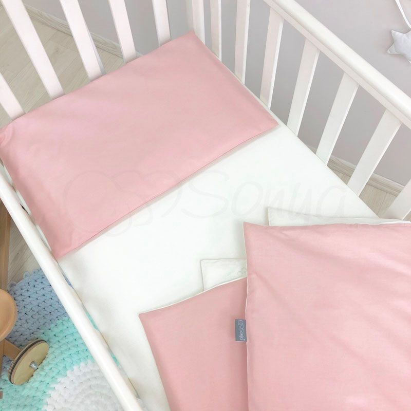 Змінний постільний комплект у ліжечко для новонароджених темна пудра фото, ціна, опис